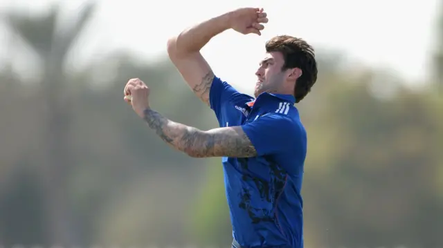 Reece Topley of England