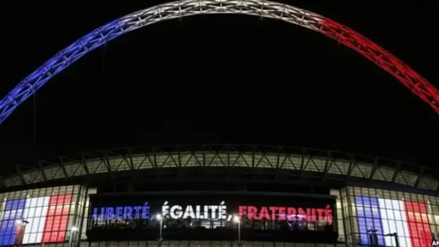 Wembley lit up in French colours