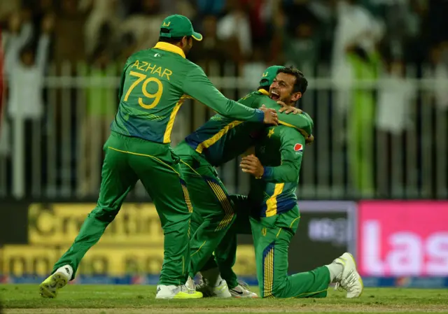 Shoaib Malik of Pakistan celebrates