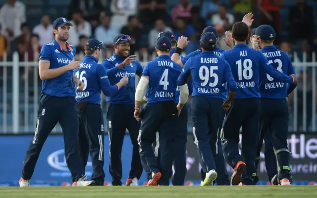 England team celebrates