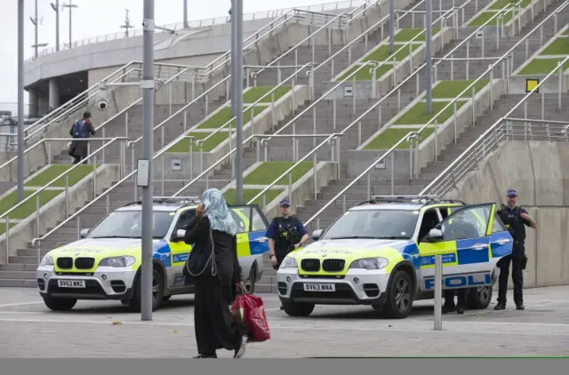 Police outside Wembley