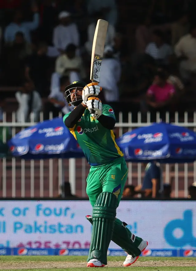 Muhammad Hafeez follows the ball