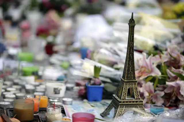 Tributes left in Paris