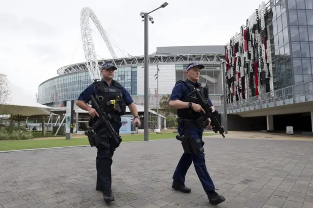 Police outside Wembley