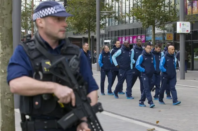 Police outside Wembley