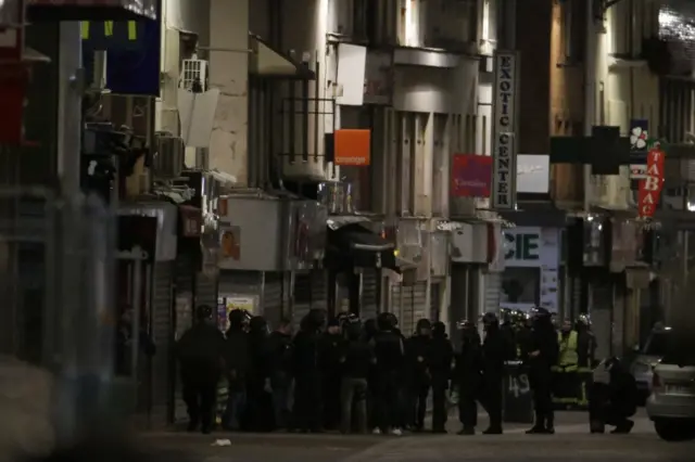 Armed police in Saint Denis