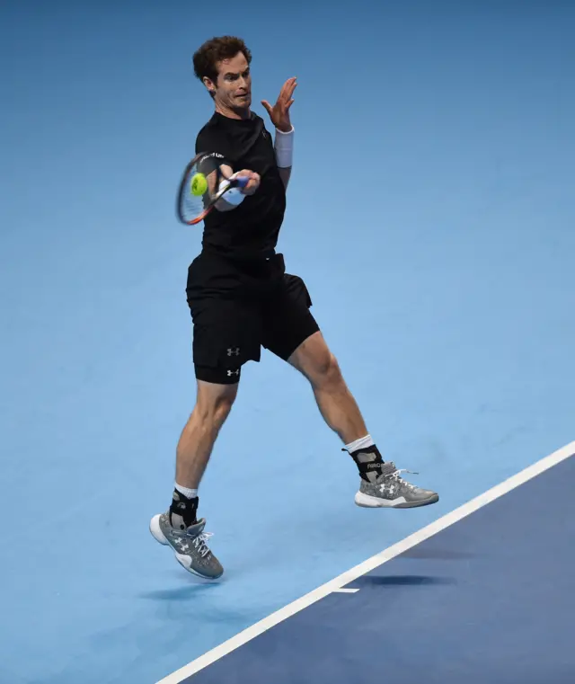 Andy Murray in action at the ATP Tour finals