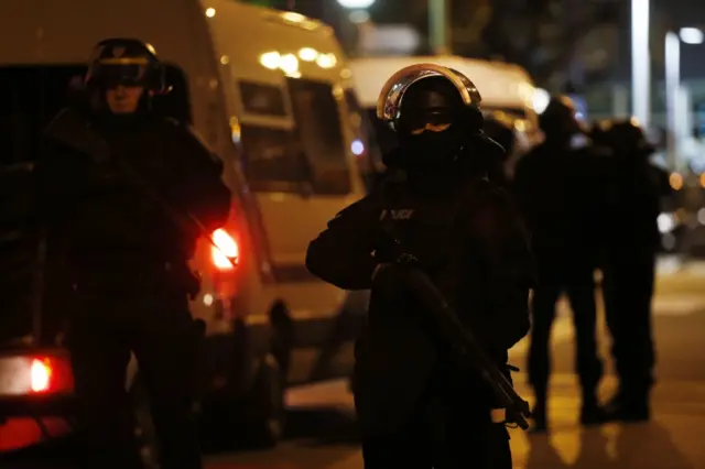 Armed police in Saint Denis