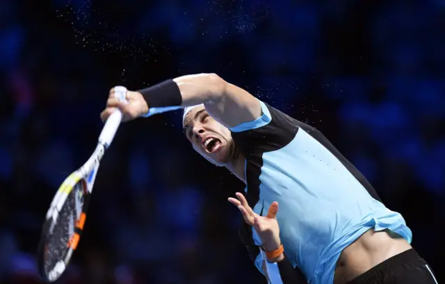 Rafa Nadal serves