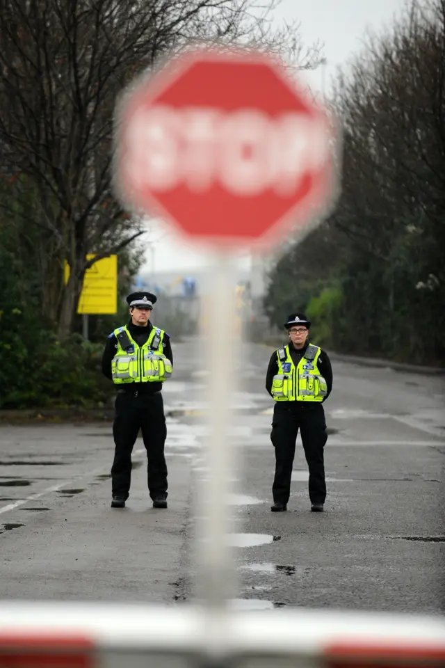 Police at Celsa site