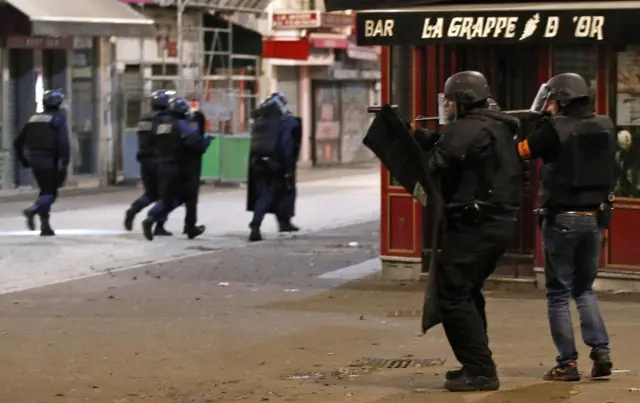 Police forces operate in Saint-Denis