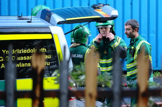 Medics at the Celsa plant in Splott