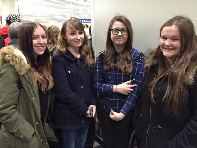 Leanan Gunter, 17, Megan McGuin, 16, Megan McGowan, 16 and Lara Beach, 16 all from New College Telford