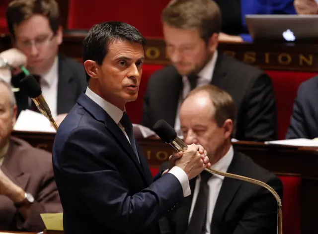 French Prime Minister Manuel Valls speaks during a debate