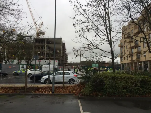 Fire at a building site in Colindale