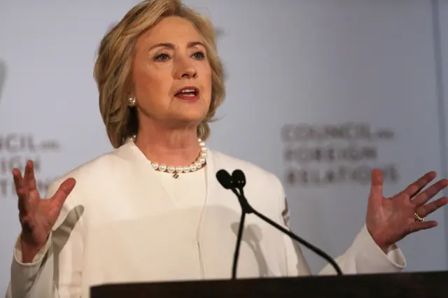 Hillary Clinton speaks in New York