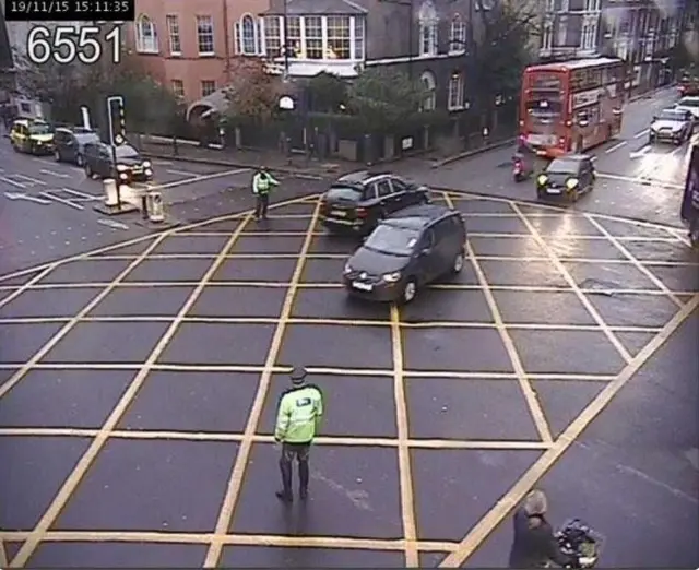 Traffic camera view of the failed lights