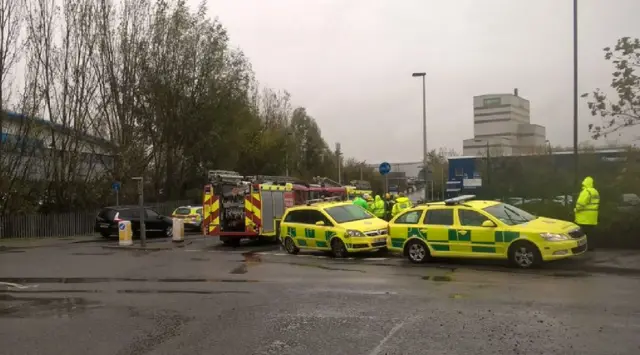 Fire crews attend a gas leak in Erith