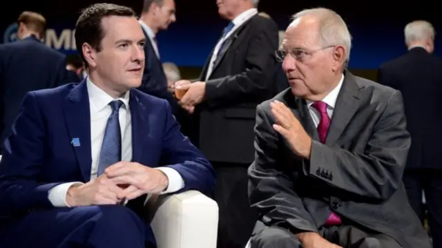 Chancellor George Osborne and German finance minister Wolfgang Schaeuble