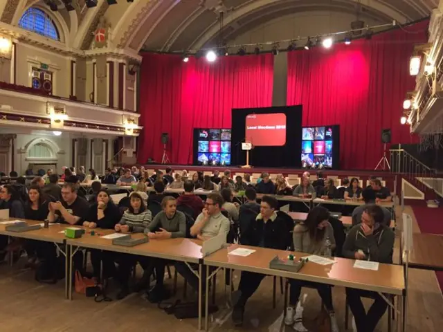 Stoke Civic Centre on election night 2015