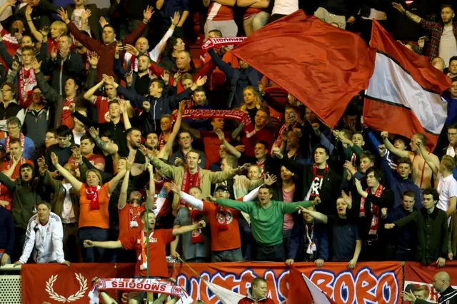 Middlesbrough fans at the Riverside