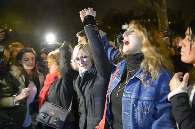 Crowds outside the Bataclan