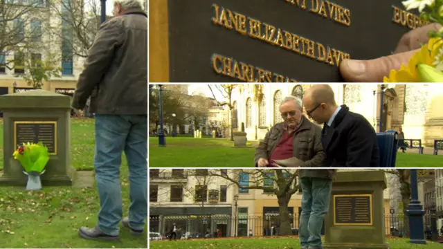 Brian Davis at the Birmingham pub bombings memorial in the city centre