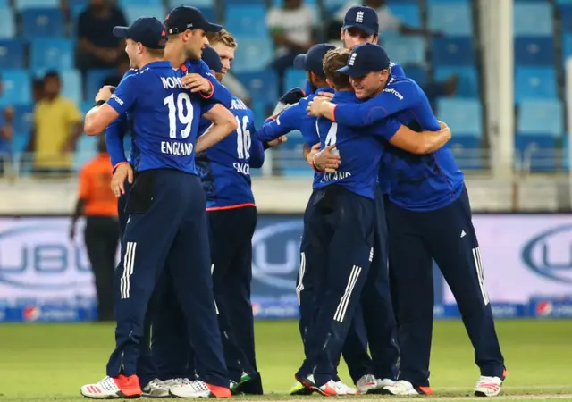 England players celebrate