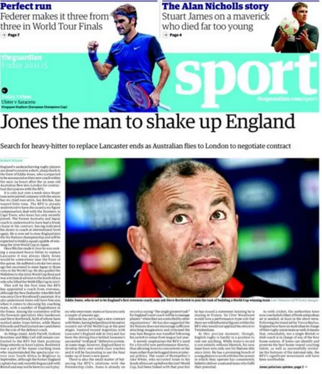 Eddie Jones on the Guardian