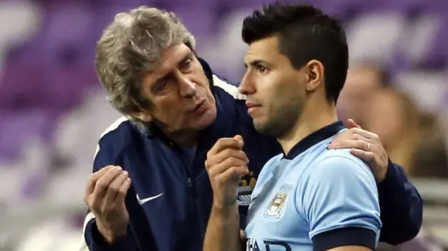 Manuel Pellegrini and Sergio Aguero