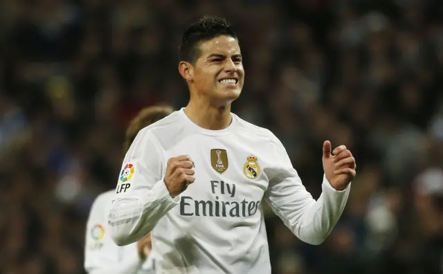 James Rodriguez reacts