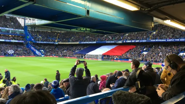 French flag in the Matthew Harding Stand