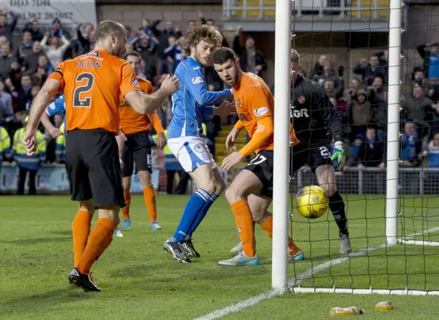 Murray Davidson scores for St Johnstone against Dundee United