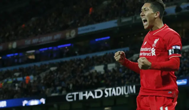 Roberto Firmino celebrates