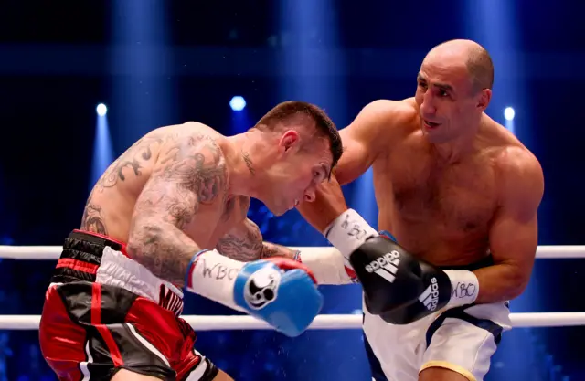 Arthur Abraham lands a punch on Martin Murray