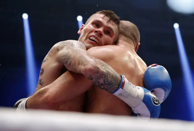 Martin Murray hugs his opponent