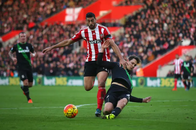 Graziano Pelle is tackled