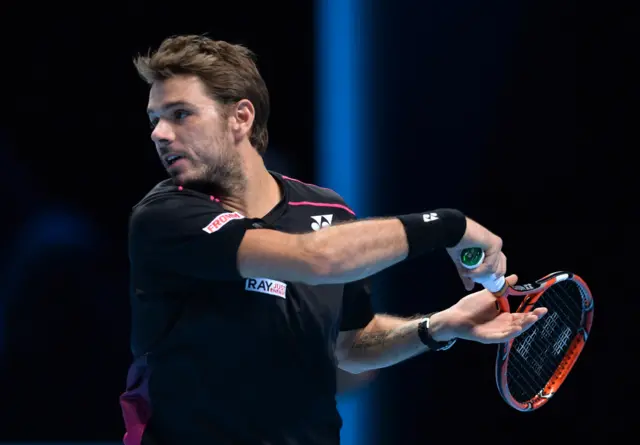 Stan Wawrinka plays a forehand shot