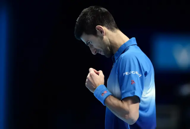 Novak Djokovic celebrates