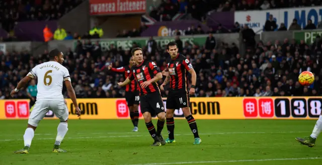 Dan Gosling scores Bournemouth's second goal