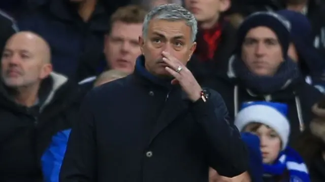 Jose Mourinho looks on concerned