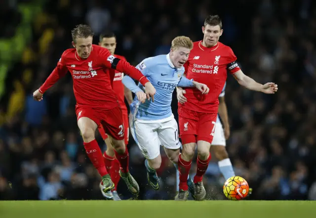 Kevin De Bruyne struggles to get past a resilient Liverpool