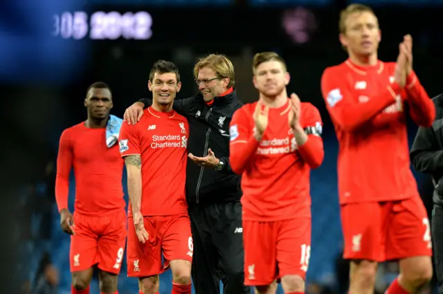 Jurgen Klopp congratulates his players