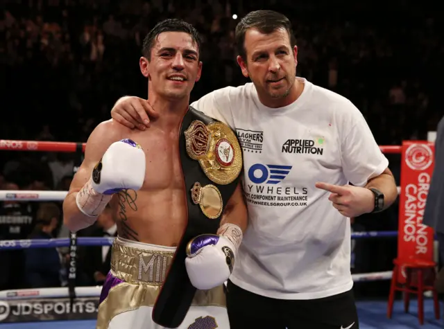 Anthony Crolla with trainer Joe Gallagher