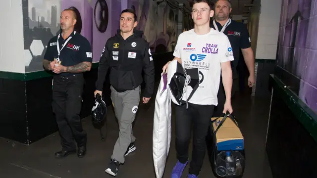 Anthony Crolla arrives at the MEN Arena