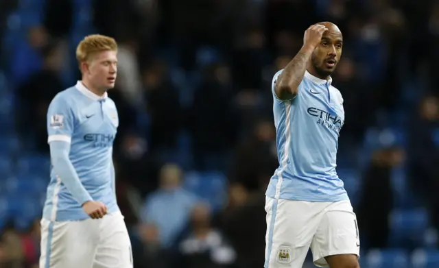 Fabian Delph walks off dejected