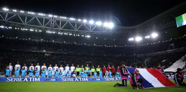 A minute's silence at the Juventus stadium