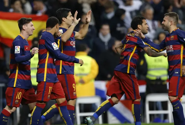 Barcelona players celebrate