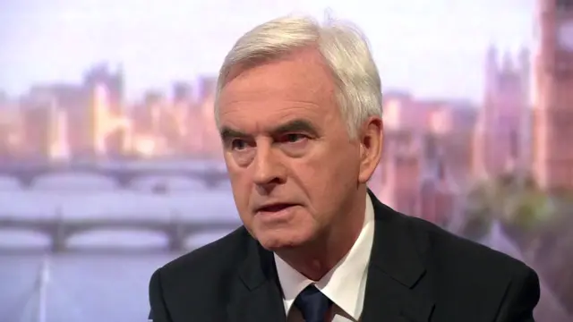 UK shadow chancellor John McDonnell on the Andrew Marr show