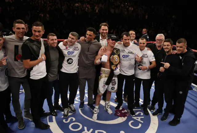 Anthony Crolla and his team after the fight